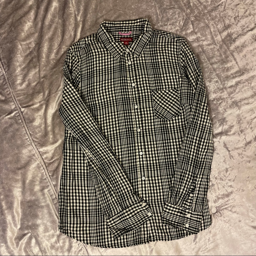 Soft Black & White Merona Flannel
